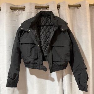 Black Women's Cropped Jacket
